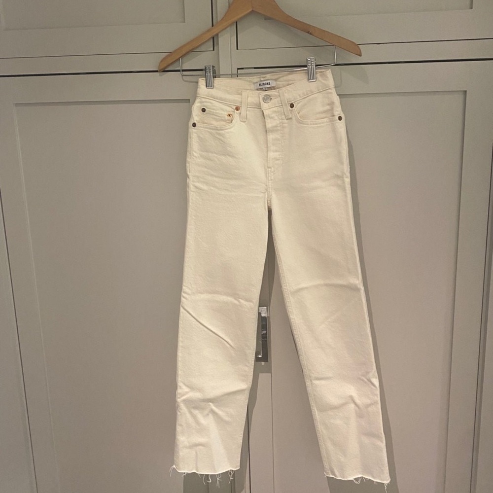 Re/done high rise stovepipe jeans
